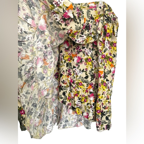 Ashley Stewart Womens Ruffled Hem Wrap Skirt Size 22 Colorful Floral Linen Blend - Picture 7 of 13